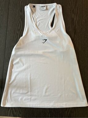 3/$25 Gymshark White Racerback Openback Workout Tank | Size Medium
